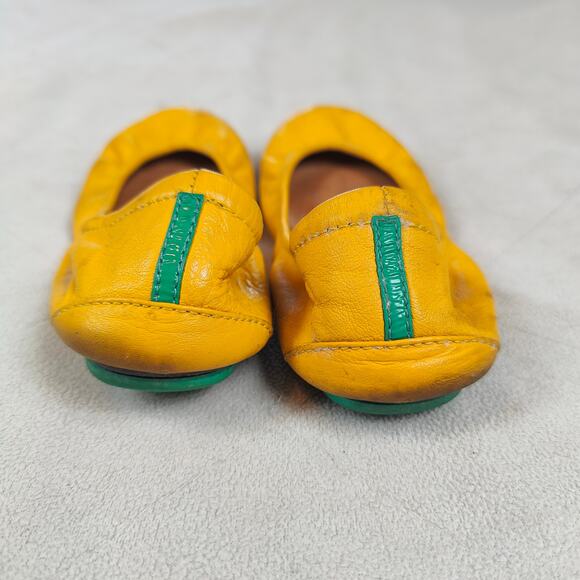 Tieks Flats Womens 6 Mustard Yellow Leather Ballet Slip On Shoes Preppy Shoes - Picture 6 of 9